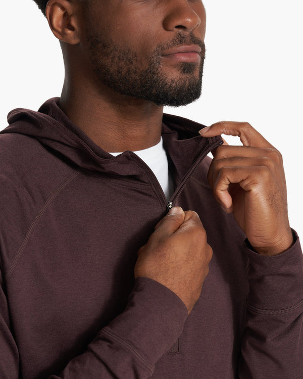 Ponto Performance Half Zip Hoodie | Mahogany Heather